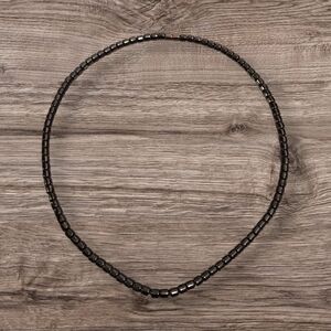 Magnetic Hematite Necklace Black Bead Minimalist Unisex